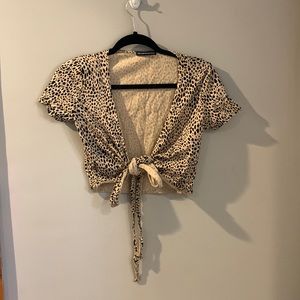 Cheetah tie top